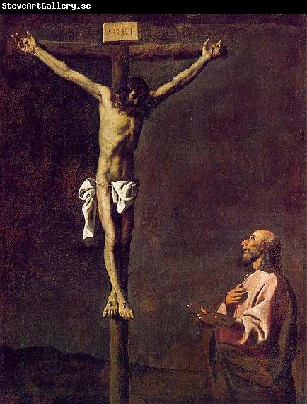 Francisco de Zurbaran Saint Luke as a Painter before Christ on the Cross